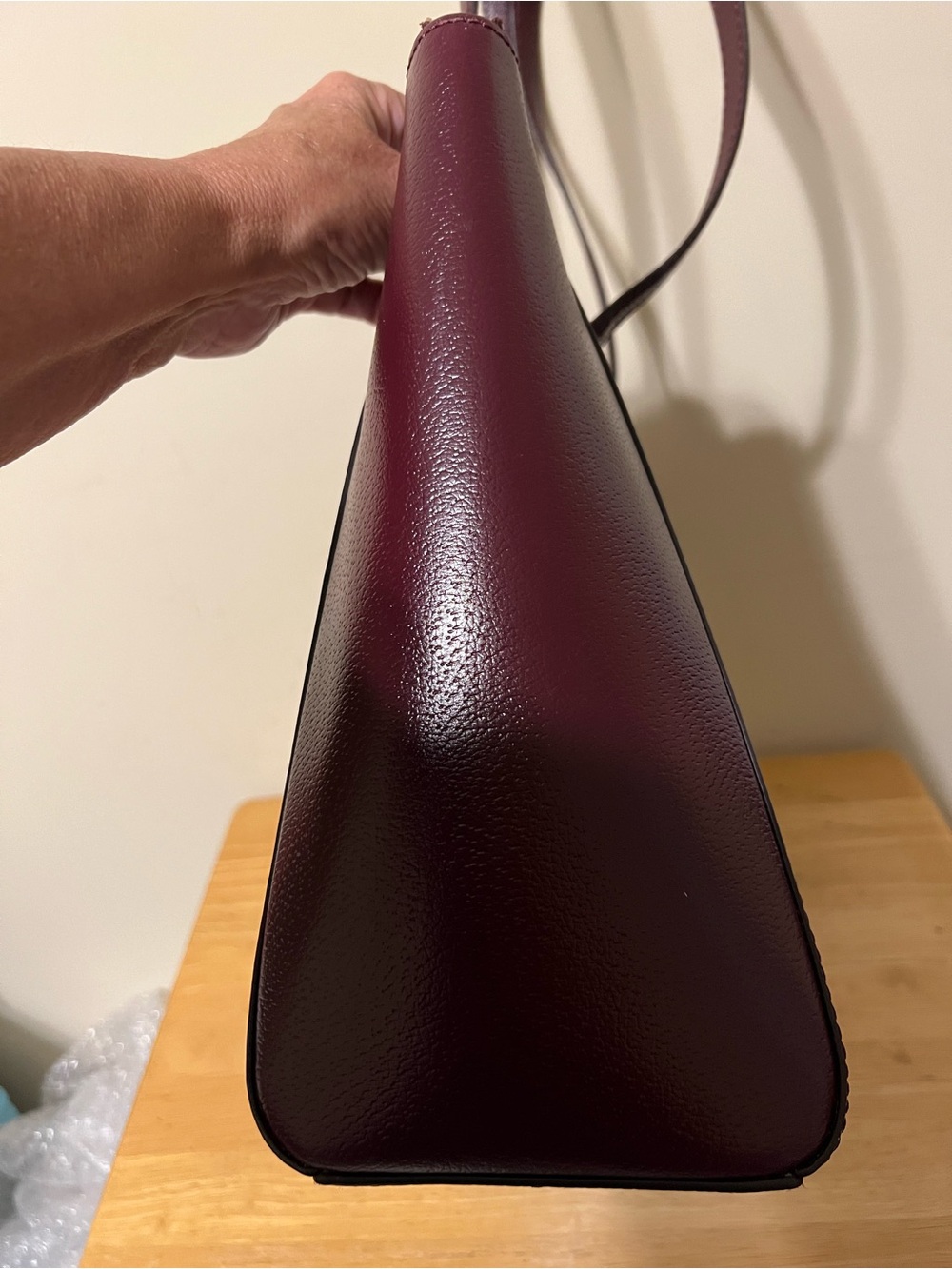 Kate Spade Burgundy Pebbled Leather Shoulder Tote - Picture 3 of 10